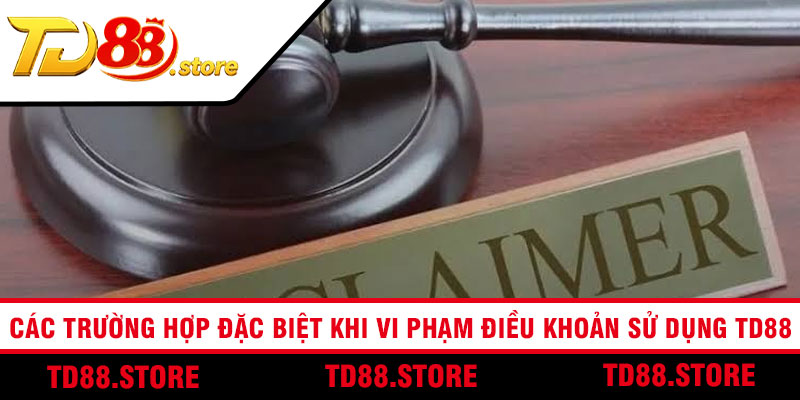 Các trường hợp đặc biệt khi vi phạm điều khoản sử dụng TD88